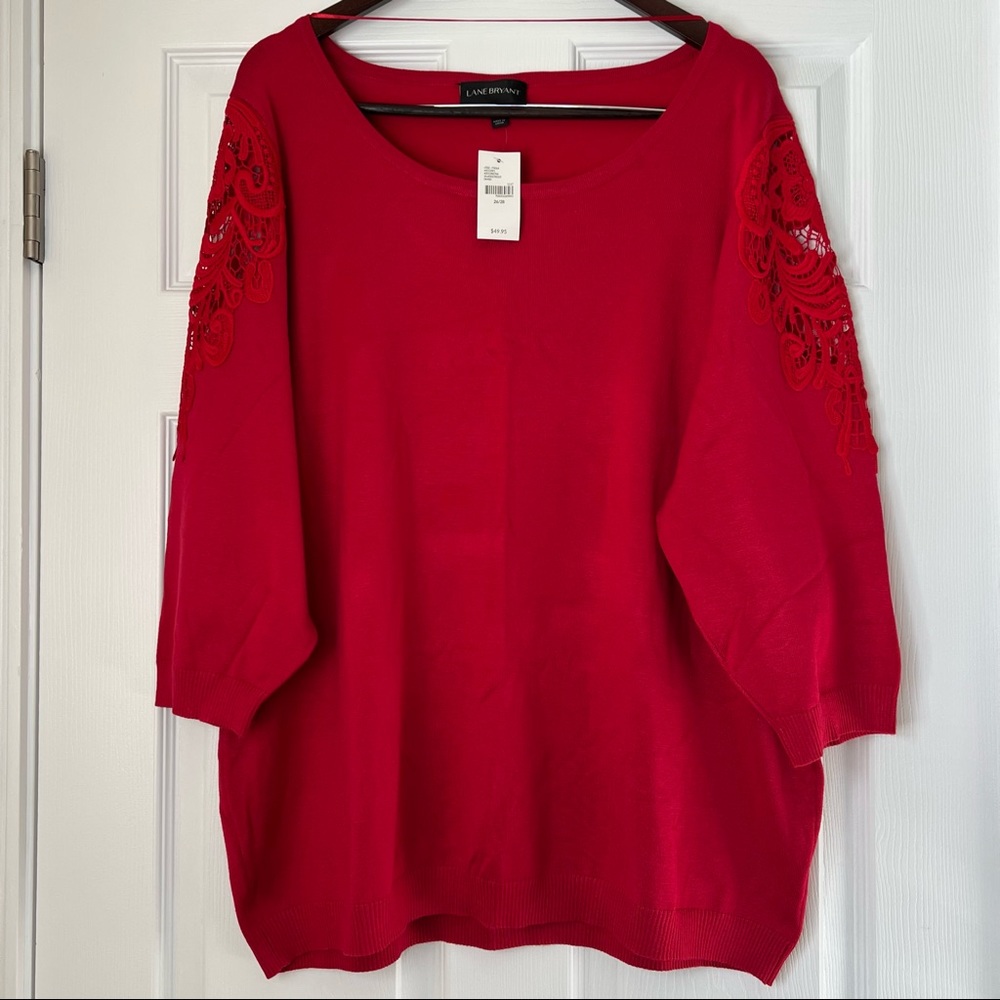 NEW! Lane Bryant Lace Applique Sweater
